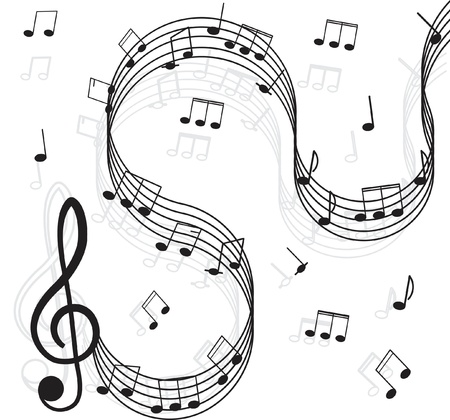 Musical notes and treble clef for your design. のイラスト素材