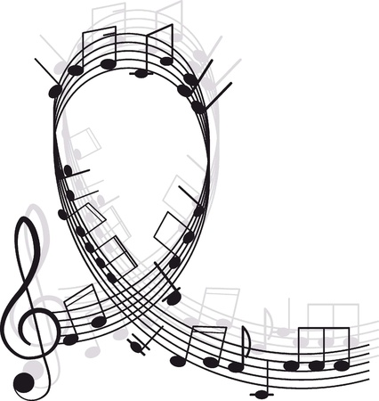 Music  Treble clef and notes for your design on a white background  のイラスト素材