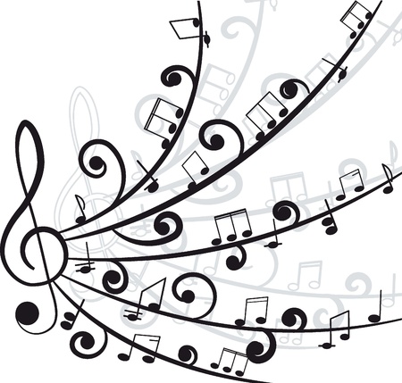 Music  Treble clef and notes for your design on a white background  のイラスト素材