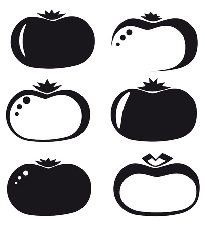 Tomatoes set on a white background  のイラスト素材