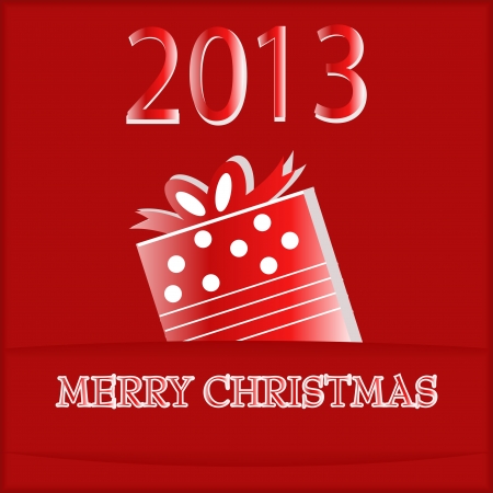 Christmas red background with a beautiful gift box のイラスト素材