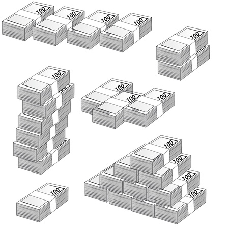 Bank rolls on white background. A vector illustrationのイラスト素材