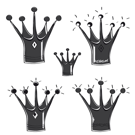 A fairytale crown set on white backgroundのイラスト素材