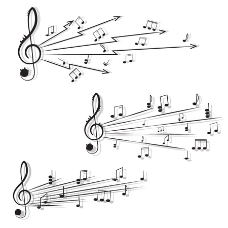 Music. Treble clef and notes for your design on a white background.のイラスト素材