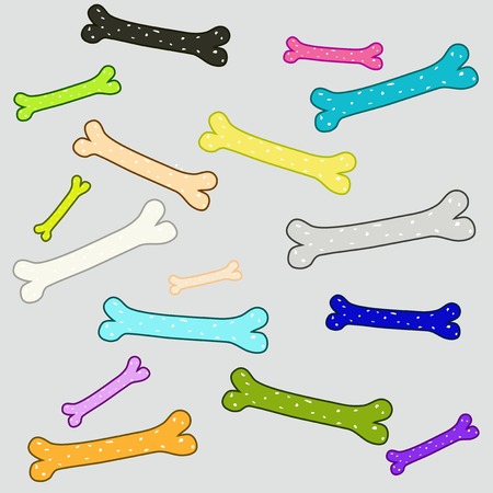 Seamless pattern from colorful bones on gray backround. A vector illustrationのイラスト素材