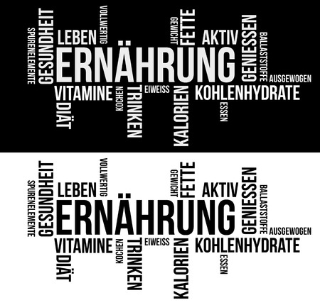 Nutrition Word Cloud in german languageのイラスト素材