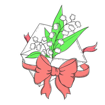 nice email greetings. vector illustration. painted by handのイラスト素材