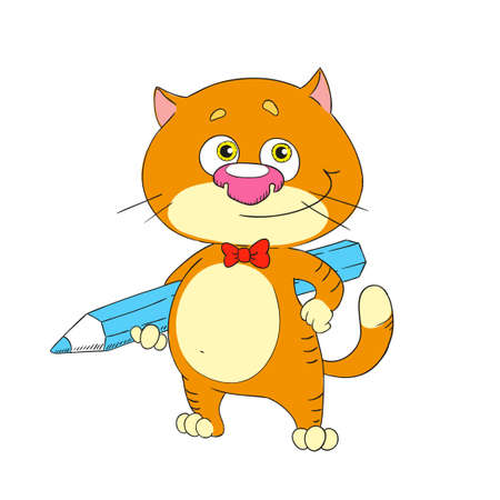 bright cat character. isolated on white backgroundのイラスト素材