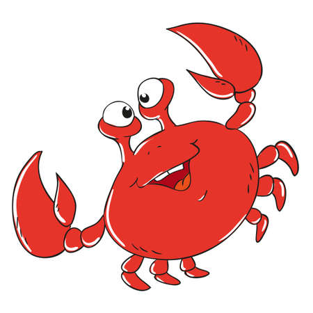 Funny crab cartoon characterのイラスト素材