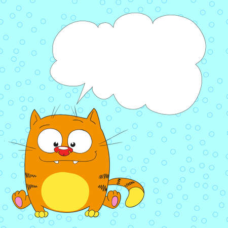 Postcard funny cartoon cat. With space for your text.のイラスト素材