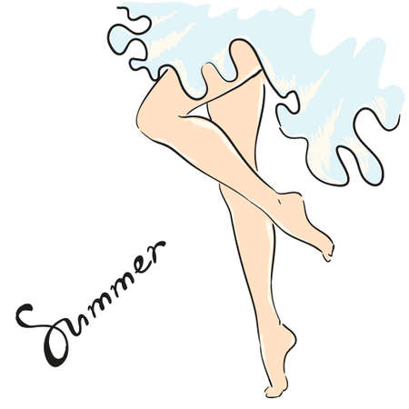 Woman legs. Fashion illustration. Doodle vectorのイラスト素材