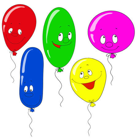 Set of balloons. Cartoon vector charactersのイラスト素材