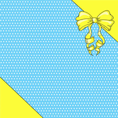 Card with a yellow bow. Space for text. Vectorのイラスト素材