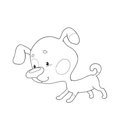 Cute puppy character. Cartoon dog runsのイラスト素材