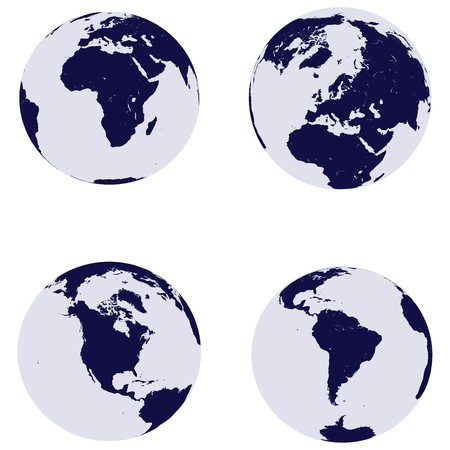 Earth globes with continentsの写真素材