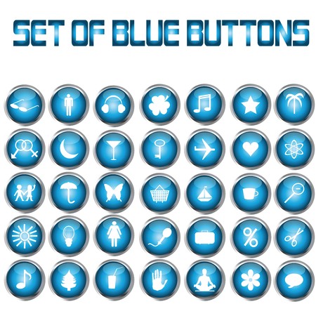 Set of blue web buttonsの写真素材