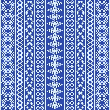 Blue ethnic texture with white elements