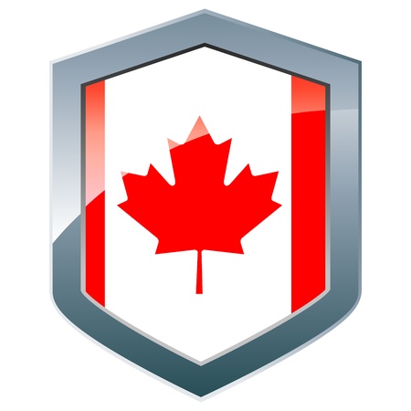 Shield with Canadian flagのイラスト素材