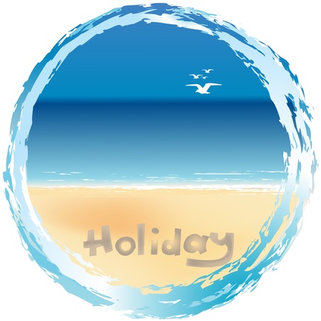 Beach holiday cardのイラスト素材