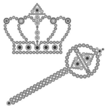 Crown and scepterのイラスト素材