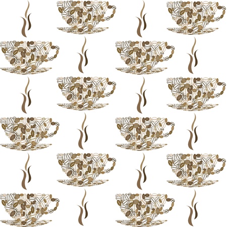 Backround pattern with cofe cupsのイラスト素材