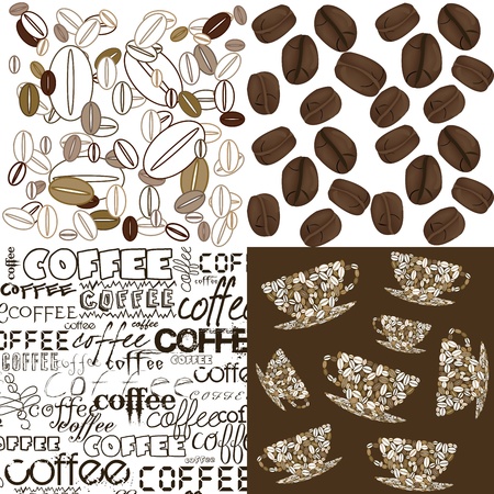 Set of backgrounds with coffee beansのイラスト素材