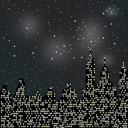 City during night timeのイラスト素材