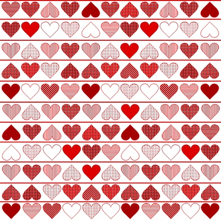 Background pattern with red heartsのイラスト素材