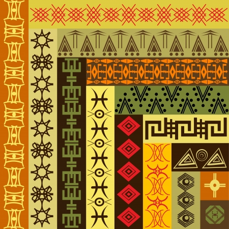 Background pattern with African motifsのイラスト素材