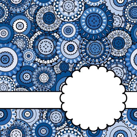 Blue ornamental cardのイラスト素材