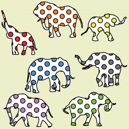 Background for kids with dotted elephantsのイラスト素材