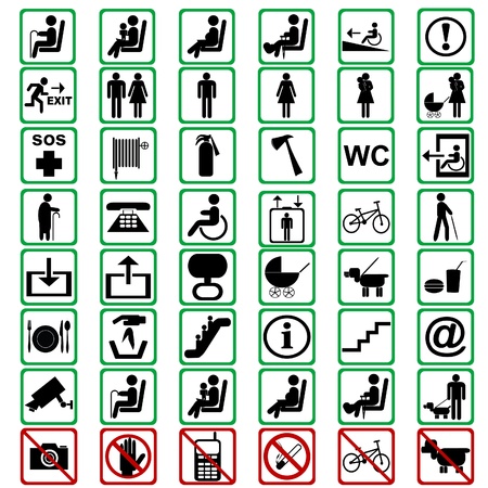 International signs used in tranportation meansのイラスト素材
