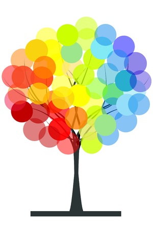 Rainbow colors treeのイラスト素材
