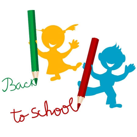 Back to school background with kidsのイラスト素材
