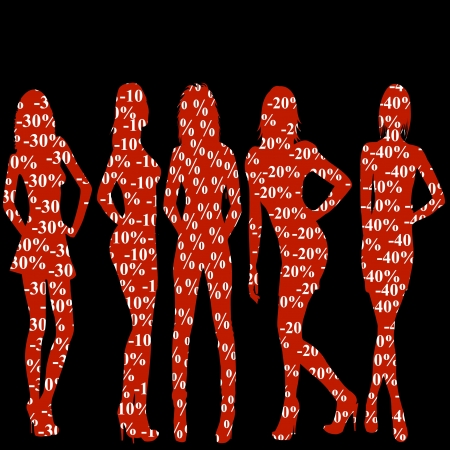 Sale discount women silhouettesのイラスト素材