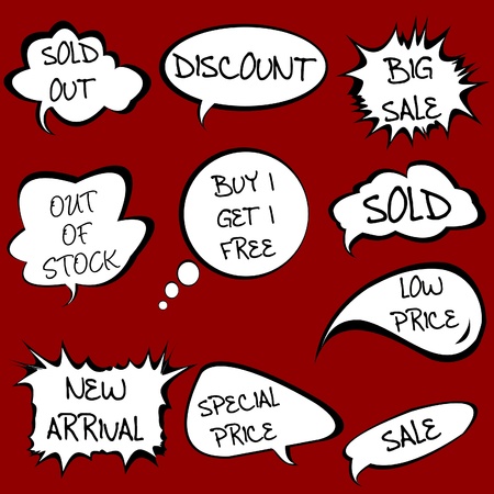 Speech bubbles set with sale messagesのイラスト素材