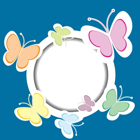 Frame with butterflies and place for your textのイラスト素材