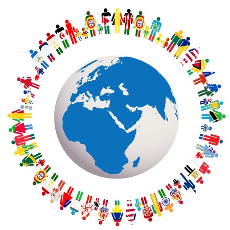 Live in peace conceptual illustration with Earth Globeのイラスト素材