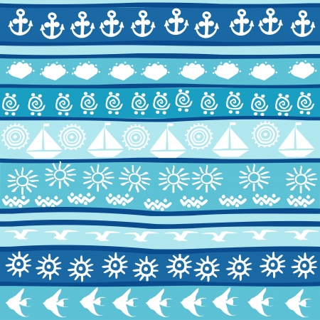 Background with marine motifs, wrapping paperのイラスト素材