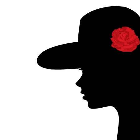 Portrait of a young woman profileのイラスト素材