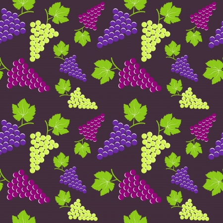 Seamless vintage background with bunch of grapesの写真素材
