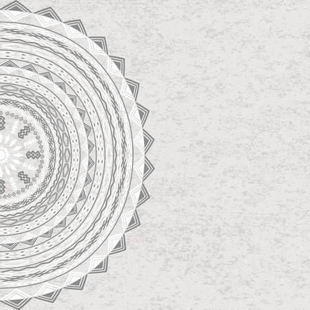 Grunge circle ornament with tribal motifsのイラスト素材