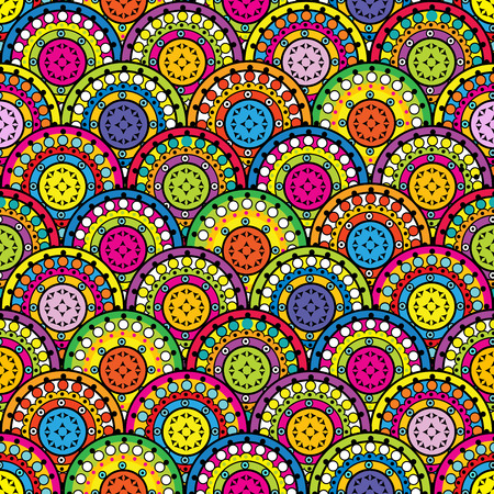 Japanese style background with colored oriental ornamentsのイラスト素材