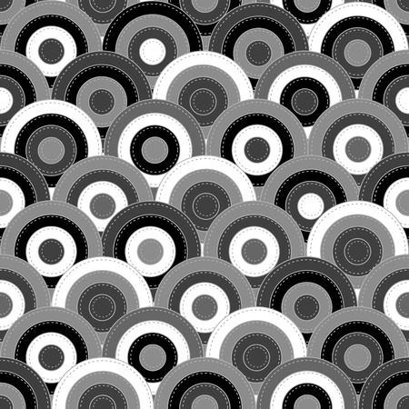 Japanese style seamless with round shapesのイラスト素材