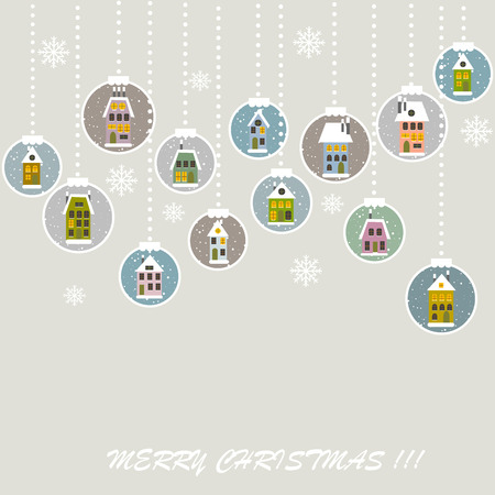 Retro Christmas background with Christmas ballsのイラスト素材