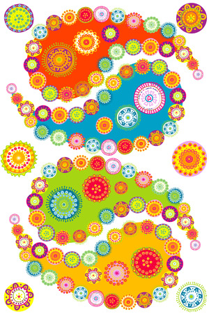 Colorful paisley elementsのイラスト素材