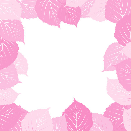 Pink leaves frameのイラスト素材