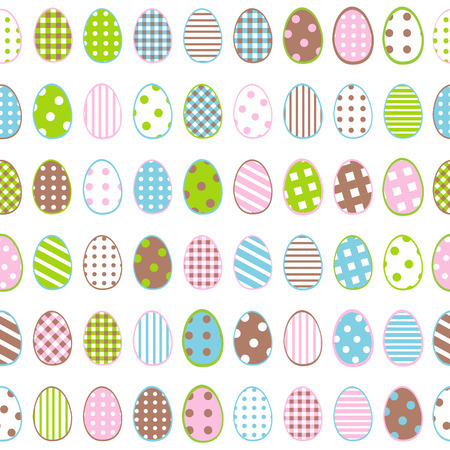Easter wrapping paper with patterned eggs on white backgroundのイラスト素材