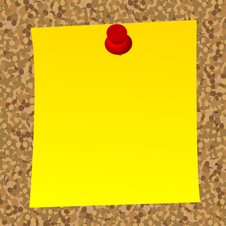Blank  note paper on cork wood notice boardのイラスト素材
