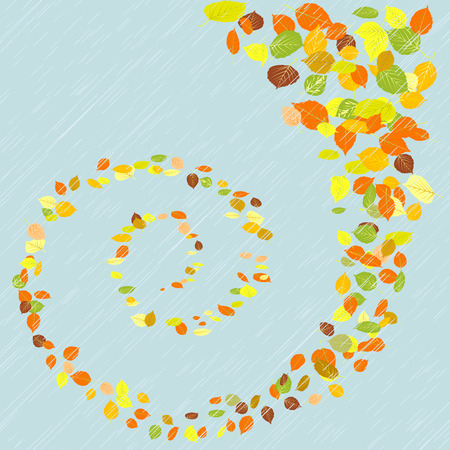 Swirl of maple leaves in the rainのイラスト素材